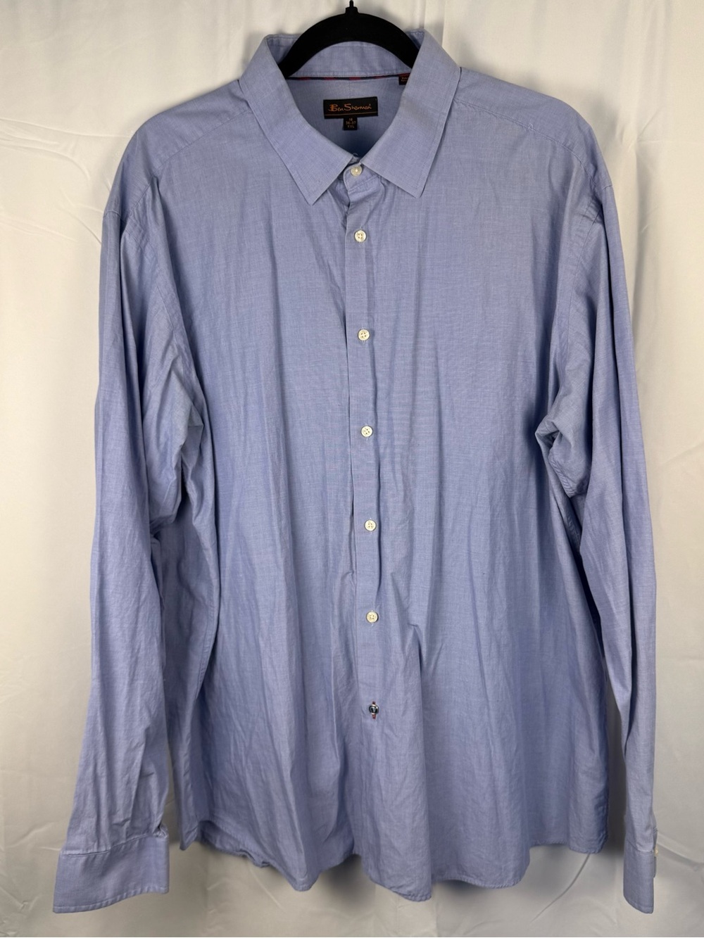 Ben Sherman Blue Dress Shirt Men’s XXL 16 36/37 Long Sleeve